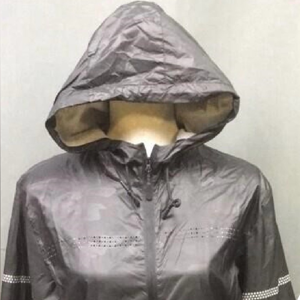 Zyia Women's black Hooded Rain Jacket